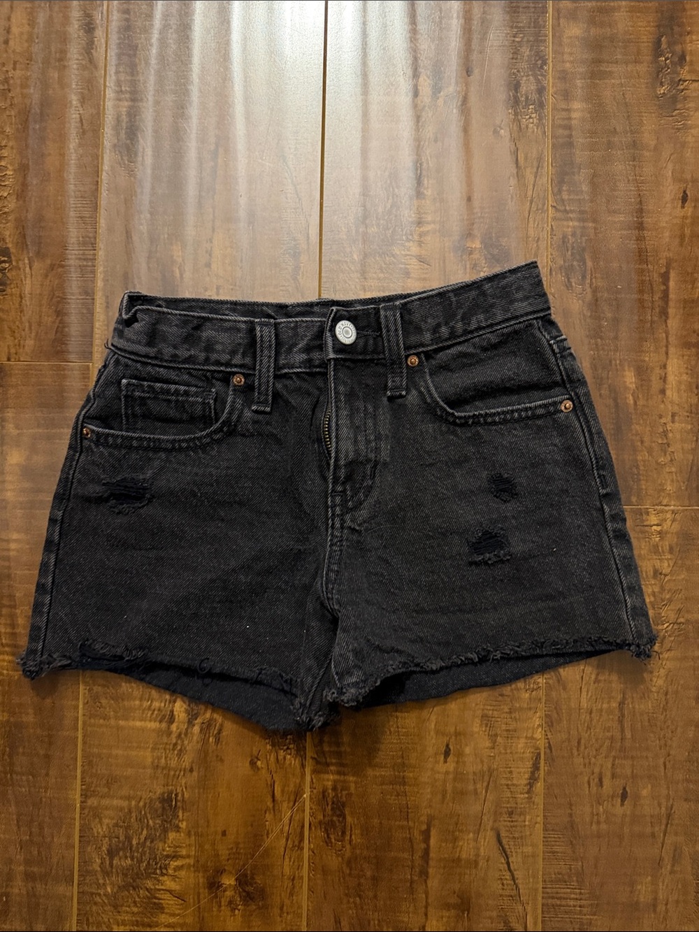 Old Navy Black High Rise Distressed Denim Kids' Shorts